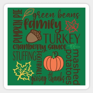Thanksgiving Dinner Word Salad Magnet